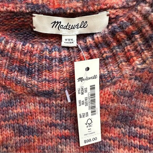 NWT MADEWELL Space-Dyed Birchmont Side-Button Pullover Sweater Size XXS - Picture 5 of 11